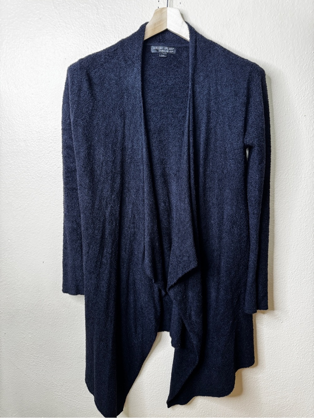 Barefoot Dreams Bamboo Chic Lite Open Front Cardigan S/M Black Cozy